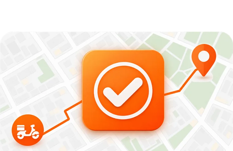 Mapa com a rota da entrega até o cliente e entrega confirmada